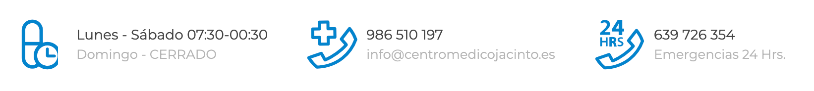 Información de contacto y horario del Centro Médico Jacinto Lóp